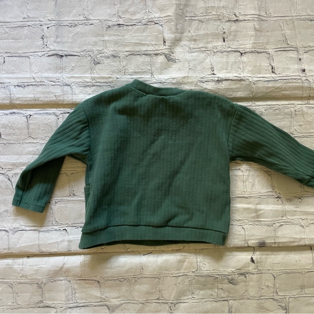 Baby Disney Green Ribbed Sweater with Cartoon Design - Picture 2 of 3